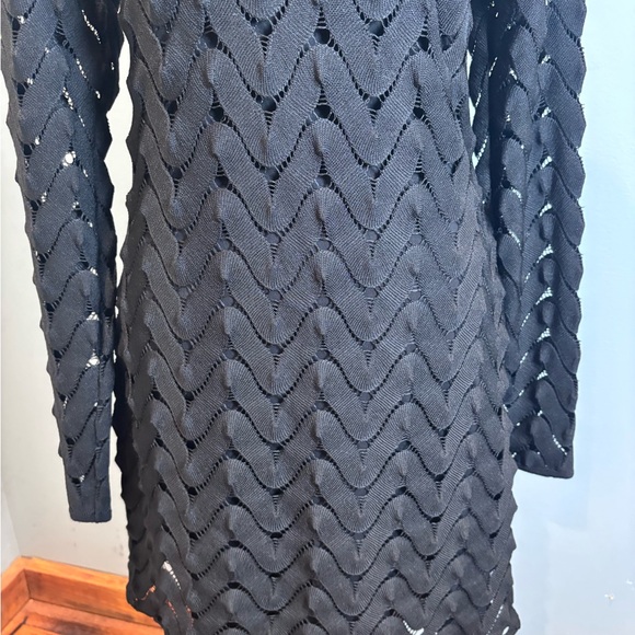 Free People Black Textured Long Sleeve Dress - Picture 4 of 10